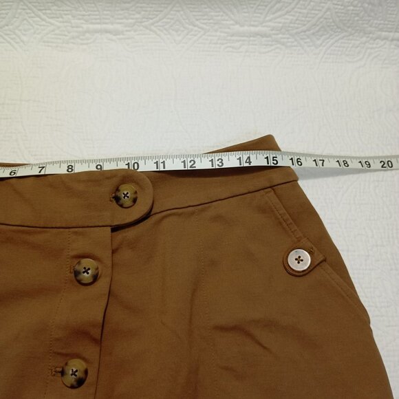 J. Jill Skirt Brown With Pockets Button Front M Petite - Picture 7 of 8